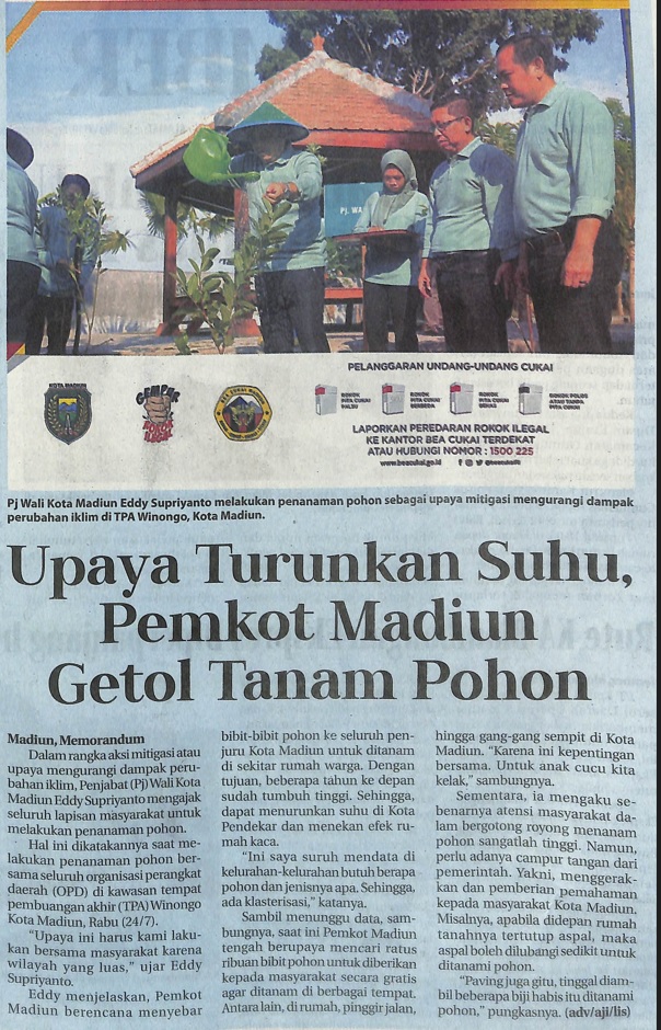 Upaya Turunkan Suhu, Pemkot Madiun Getol Tanam Pohon