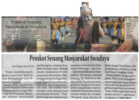 Pemkot Senang Masyarakat Swadaya, Di Tradisi Bersih Desa dan Kirab Budaya