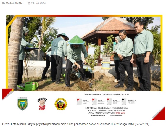 Aksi Mitigasi Perubahan Iklim, Pj Wali Kota Madiun Lakukan Penanaman Pohon di Kawasan TPA Winongo