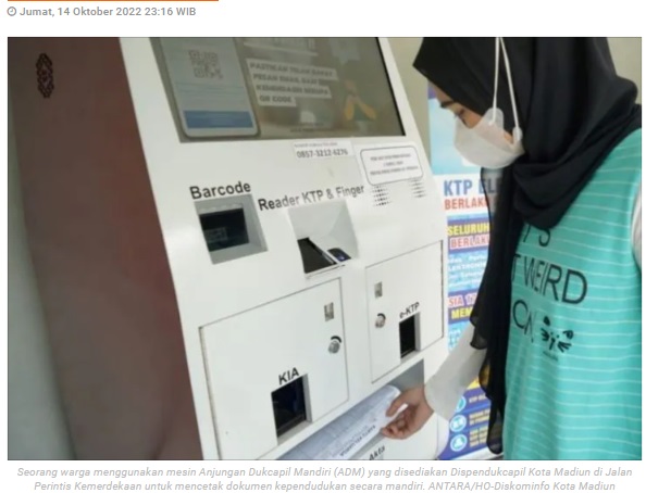 Dispendukcapil Kota Madiun catat 1.869 orang manfaatkan mesin ADM
