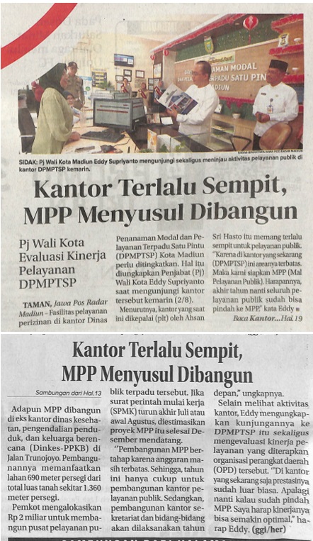 Kantor Terlalu Sempit, MPP Menyusul Dibangun