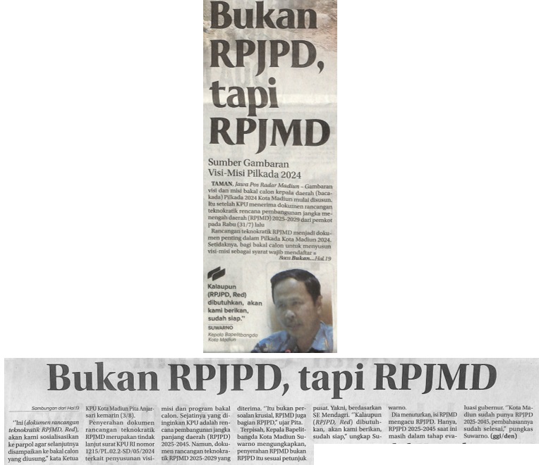 Bukan RPJPD tapi RPJMD, Sumber Gambaran Visi-Misi Pilkada 2024