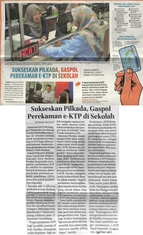 Sukseskan Pilkada, Gaspol Perekaman E-KTP di Sekolah