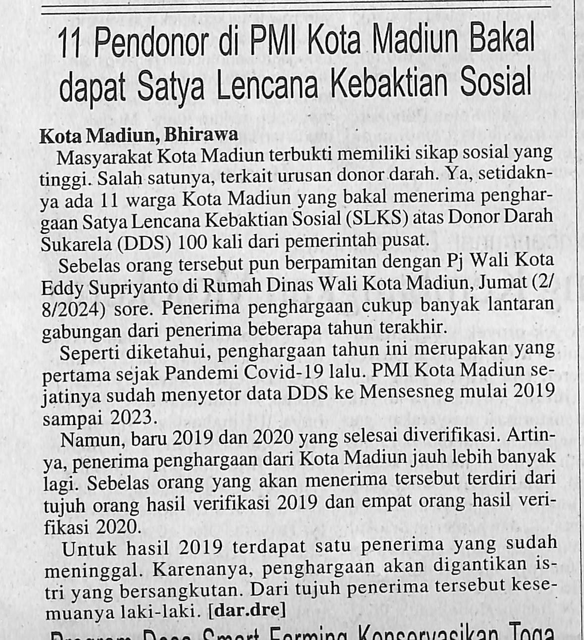 11 Pendonor di PMI Kota Madiun Bakal dapat Satya Lencana Kebaktian Sosial