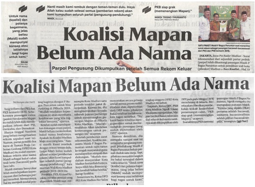 Koalisi Mapan Belum Ada Nama, Parpol Pengusung Dikumpulkan Setelah Semua Rekom Keluar