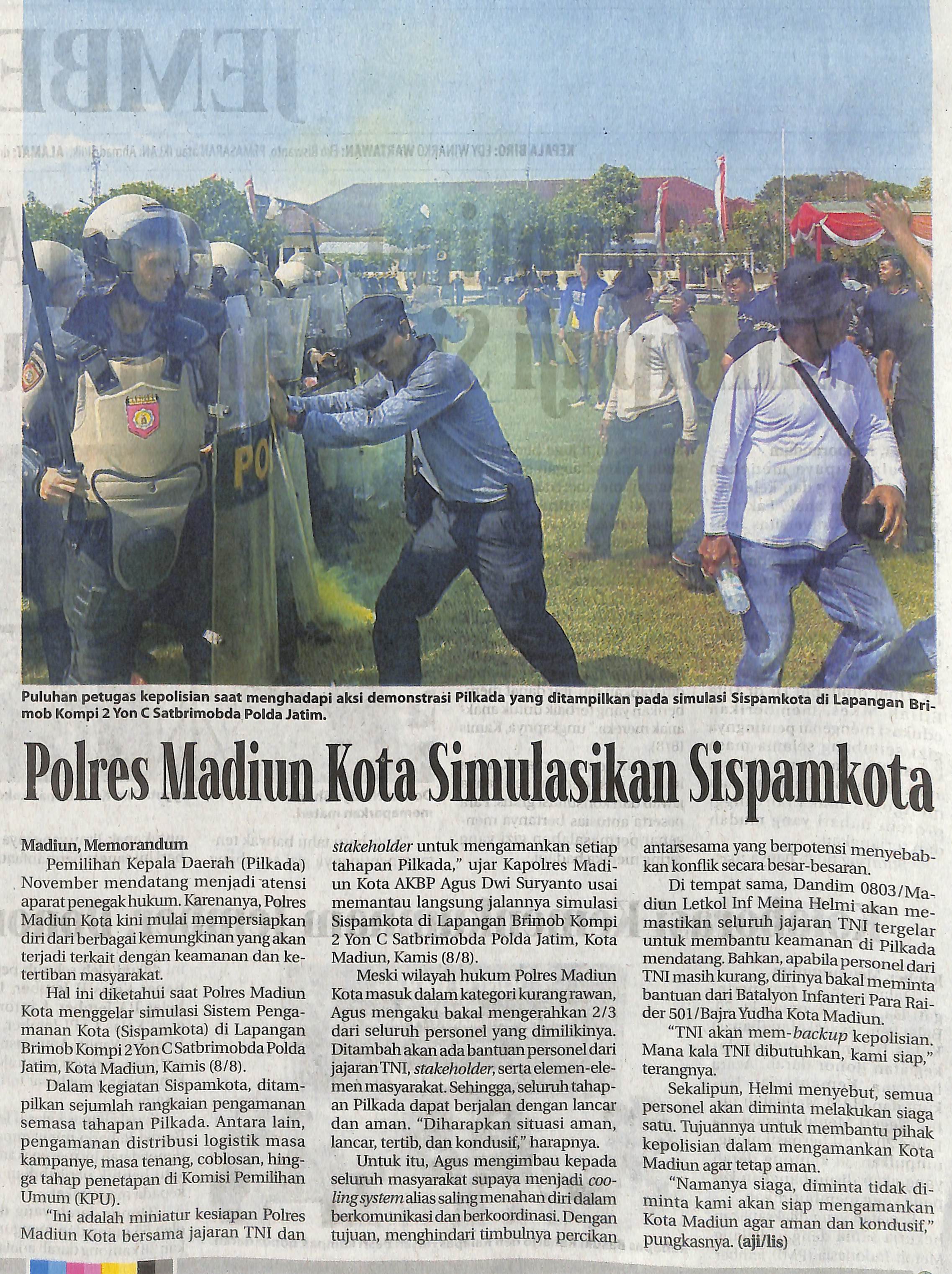 Polres Madiun Kota Simulasikan Sispamkota
