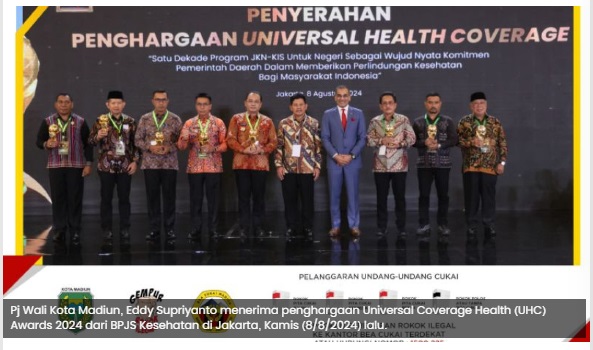 Program JKN Sempurna, Pemkot Madiun Raih Penghargaan UHC Award 2024
