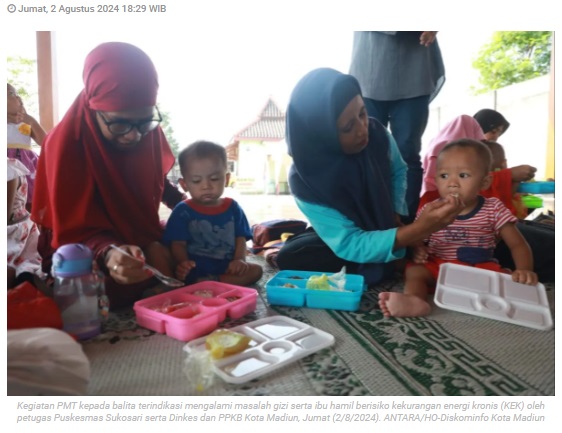 Dinkes Madiun beri makanan tambahan untuk balita dan ibu hamil rawan kekurangan gizi
