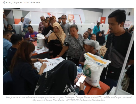 Pemerintah perpanjang bantuan pangan beras ke warga sasaran di Madiun