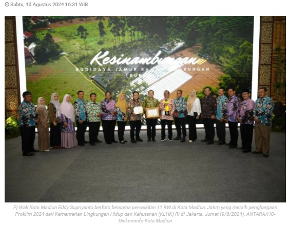 Kota Madiun raih 12 penghargaan Program Kampung Iklim 2024
