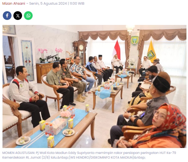 Pemkot Madiun Siapkan Kejutan di HUT ke-79 RI, Bakal Ada Artis Hibur Kota Pendekar