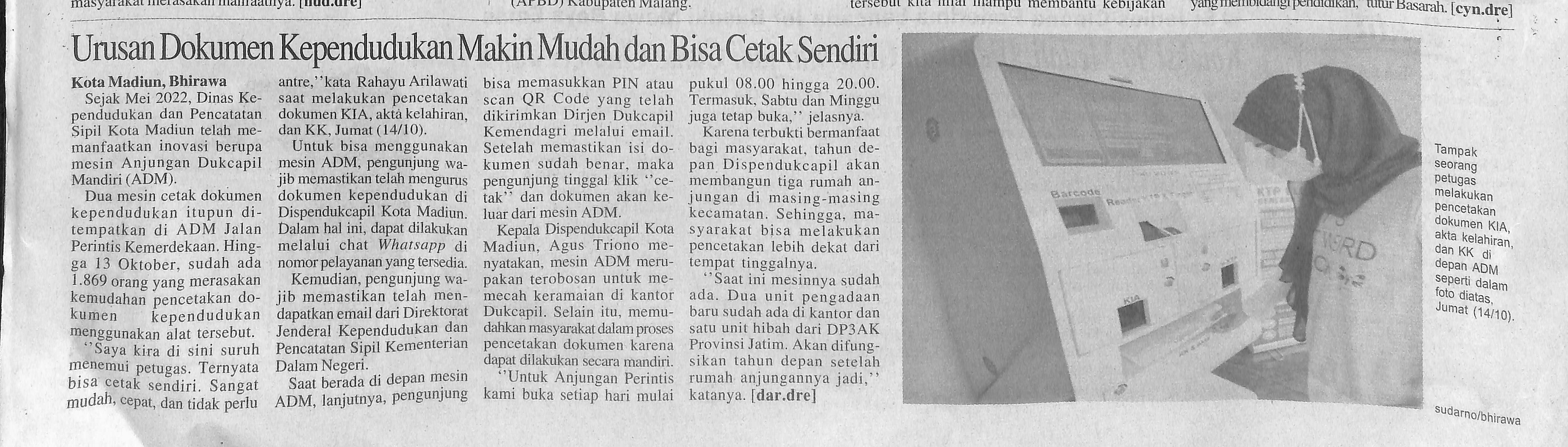 Urusan Dokumen Kependudukan Makin Mudah dan Bisa Cetak Sendiri