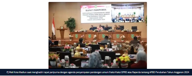 Pemkot Madiun Bersama DPRD Bahas Raperda APBD Perubahan Tahun 2024