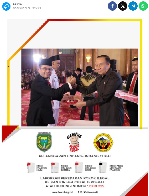 Terima Duplikat Bendera Merah Putih, Pj Wali Kota Madiun : Simbol Kebanggaan dan Penghormatan Bendera Negara