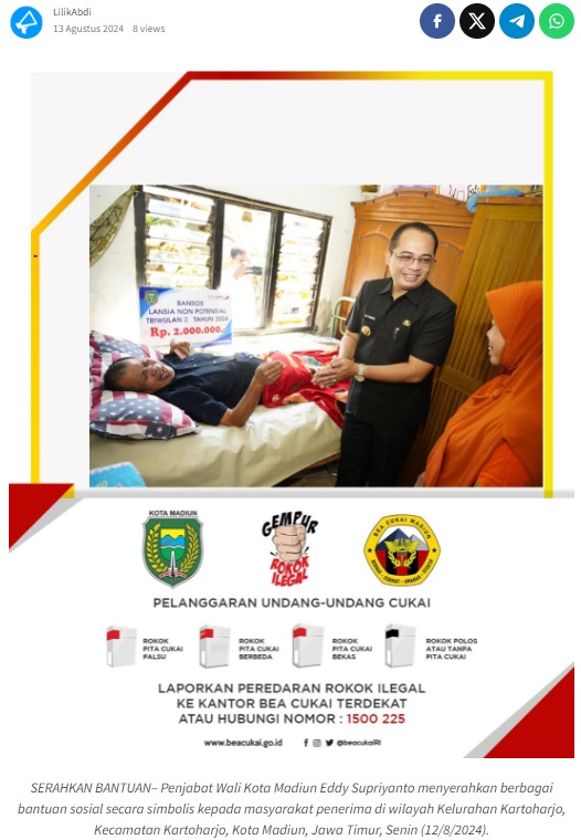 Serahkan Bansos, Ini Harapan Pj Wali Kota Madiun