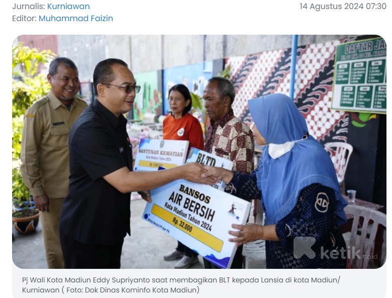 Tekan Kemiskinan Ekstrem, Ratusan Lansia di Kota Madiun Mendapat Bantuan Langsung Tunai
