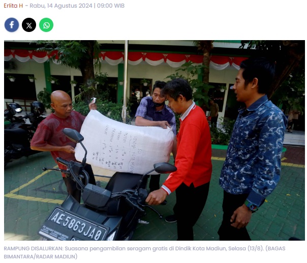 Seragam Gratis Siswa SD-SMP Kota Madiun Masih Sisa, Dindik Sebut Jatah untuk Murid Lama