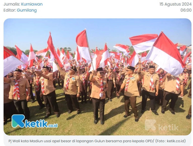 Di Hadapan Ratusan Pelajar, Pj Wali Kota Madiun, Pramuka Harus Tetap Dipertahankan