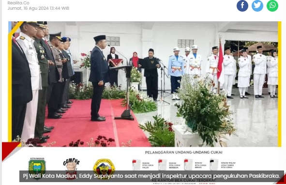 Kukuhkan Paskibraka, Pj Wali Kota Madiun Jamin Tidak Ada Larangan Berjilbab