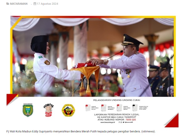 Gelar Upacara Peringatan HUT ke-79 RI, Pj Wali Kota Madiun Ajak Masyarakat Bersatu Menuju Indonesia Emas 2045