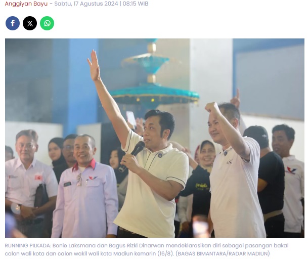Bonie Ajak Pendukungnya Hadapi Black Campaign di Pilkada Kota Madiun