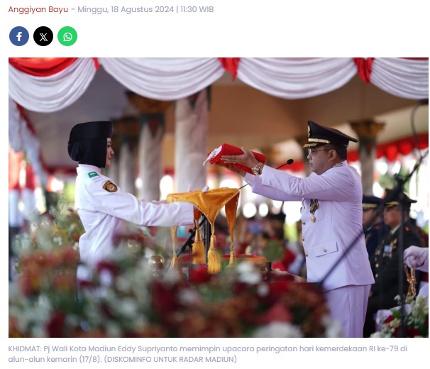 HUT RI ke-79, Pj Wali Kota Madiun Tekankan Semangat Baru Songsong Indonesia Emas 2045