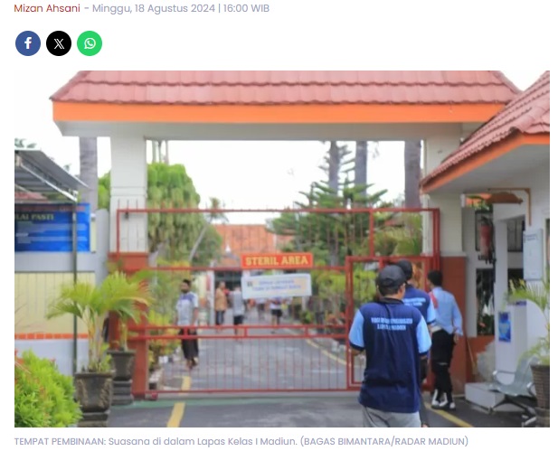 Ratusan Napi Lapas Madiun Terima Remisi HUT RI, Pj Wali Kota Lupakan Masa Lalu