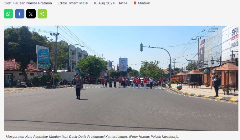 Masyarakat Kota Pendekar Madiun Ikuti Detik-Detik Proklamasi Kemerdekaan