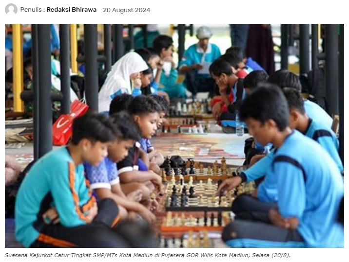 Ratusan Siswa SMP/MTs Se-Kota Madiun Ikuti Kejurkot Catur
