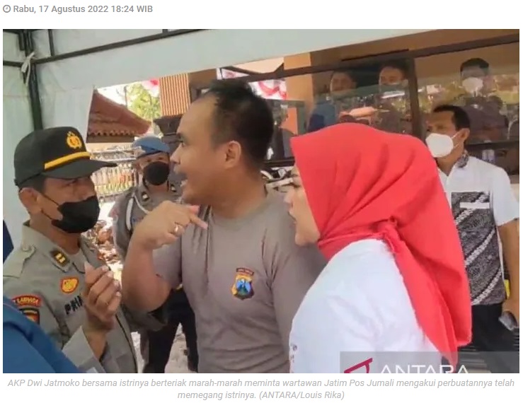 Merasa istrinya dilecehkan, Kasat Lantas Polres Madiun Kota ribut dengan wartawan