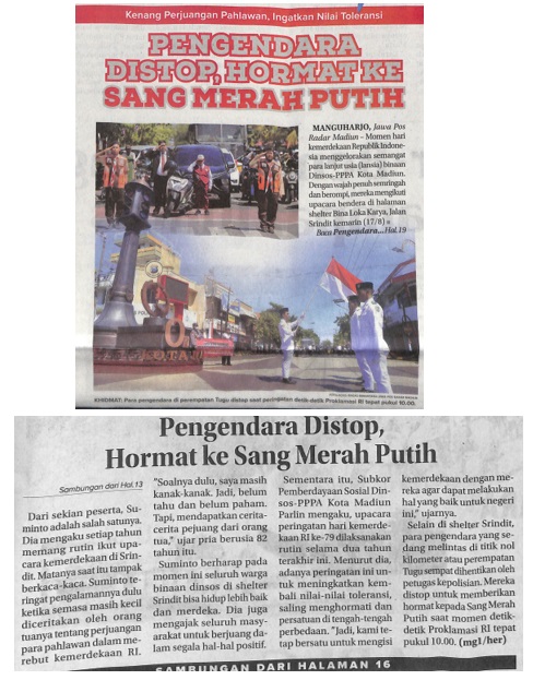 Kenang Perjuangan Pahlawan, Ingatkan Nilai Toleransi, Pengendara di Stop Hormat ke Sang Merah Putih