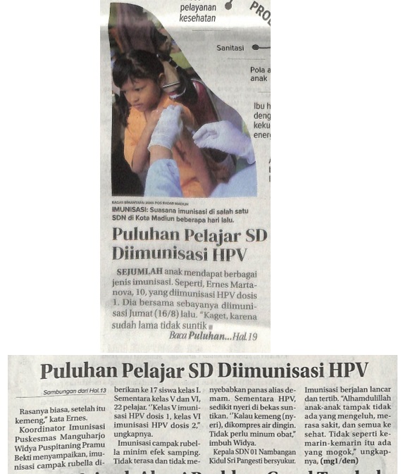 Puluhan Pelajar SD Diimunisasi HPV