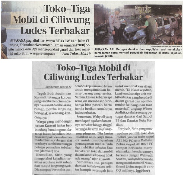 Toko - Tiga Mobul di Ciliwung Ludes Terbakar