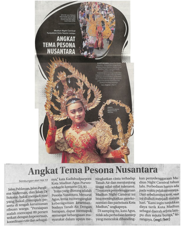 Madiun Night Carnival Tunjukan Kota Sejuta Lampu, Angkat Tema Pesona Nusantara