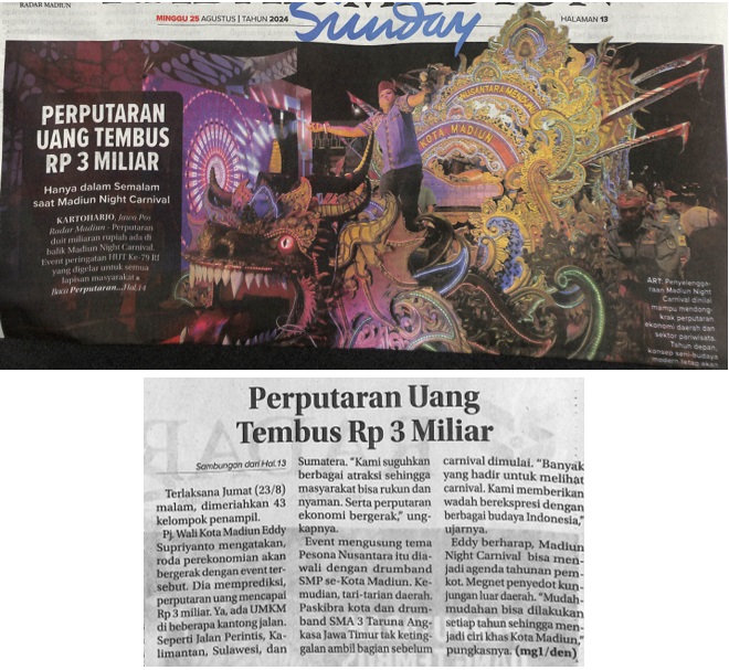 Perputaran Uang Tembus Rp 3 Miliar, Hanya dalam Semalam saat Madiun Night Carnival