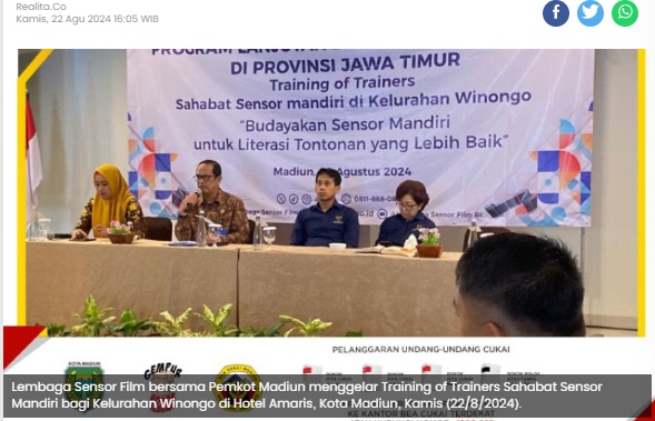 Pemkot Madiun dan LSF Ajak Masyarakat Budayakan Sensor Mandiri