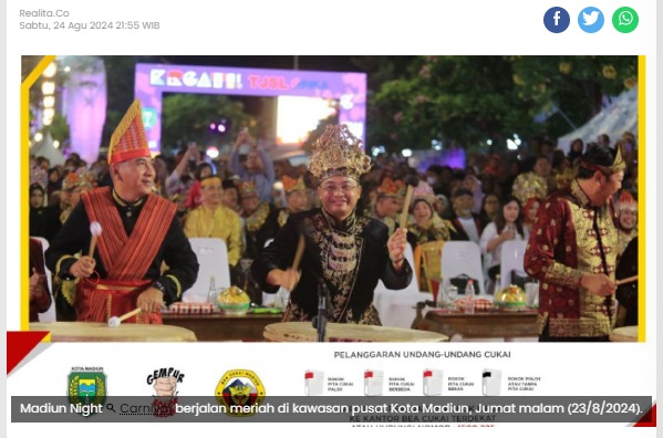 Meriah, Madiun Night Carnival Tampilkan Beragam Budaya