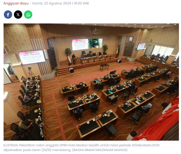Anggota Terpilih DPRD Kota Madiun Mulai Gladi Pelantikan, Senin Depan Ambil Sumpah
