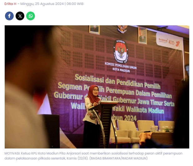 Pilkada 2024 Kian Dekat, KPU Kota Madiun: 79.942 Pemilih Perempuan Tak Boleh Apatis