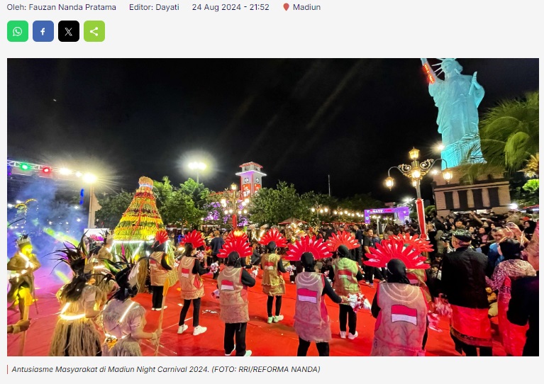 Antusiasme Masyarakat di Madiun Night Carnival 2024