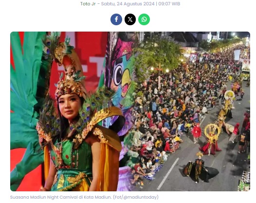 Spektakuler, Madiun Night Carnival Kota Pendekar Menghipnotis Ribuan Penonton
