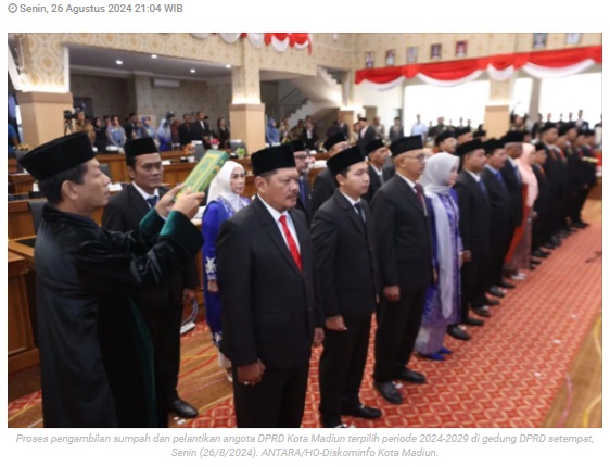 30 anggota DPRD Kota Madiun periode 2024-2029 resmi dilantik