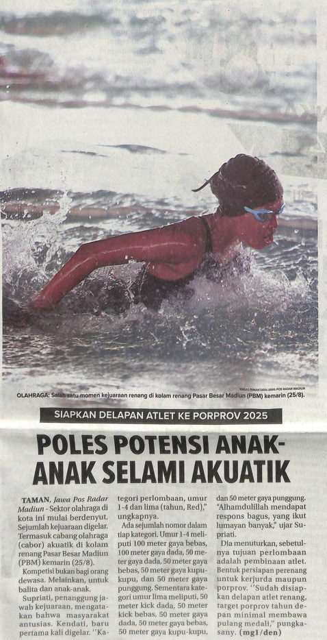 Siapkan Delapan Atlet ke Porprov 2025, Poles Potensi Anak-Anak Selami Akuatik