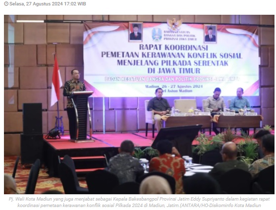 Bakesbangpol Provinsi Jatim petakan kerawanan konflik Pilkada 2024