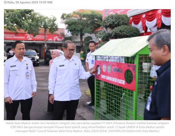 Pemkot Madiun terima CSR dari INKA dan Grab