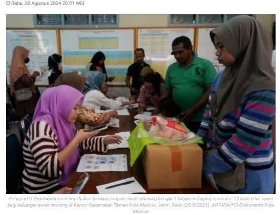Pemkot Madiun salurkan bansos pangan untuk keluarga rawan stunting