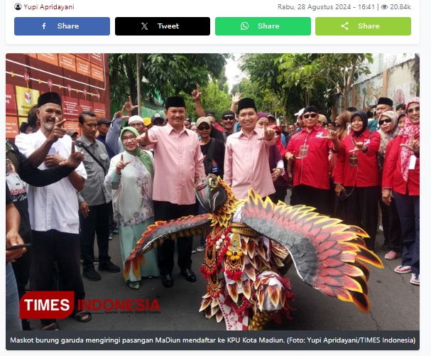 Jadi Pendaftar Pertama Pilkada 2024, Pasangan MADIUN Pakai Baju Pink