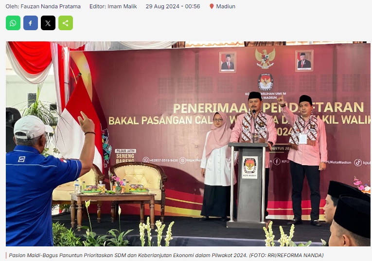 Paslon Maidi-Bagus Panuntun Prioritaskan SDM dan Keberlanjutan Ekonomi dalam Pilwakot 2024