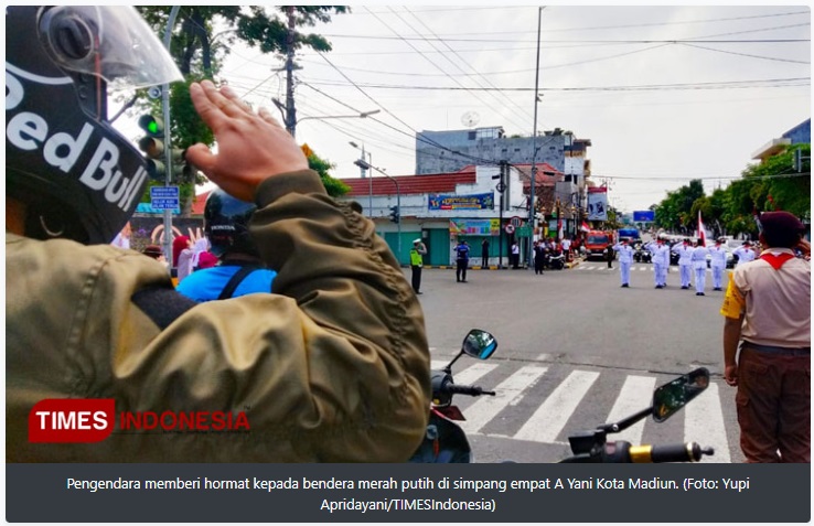Aksi Paskibra Kota Madiun di Detik-Detik Proklamasi Bikin Pengendara Menangis