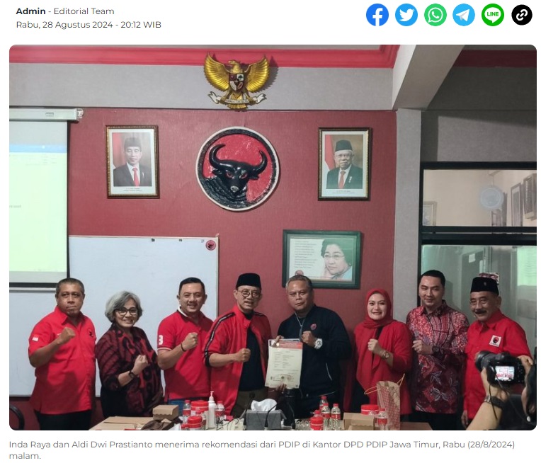 Kejutan di Injury Time Pendaftaran Pilkada Kota Madiun, PDIP Usung Inda-Aldi